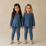 Organic Legging Set of 2 - Indigo Blossom + Navy