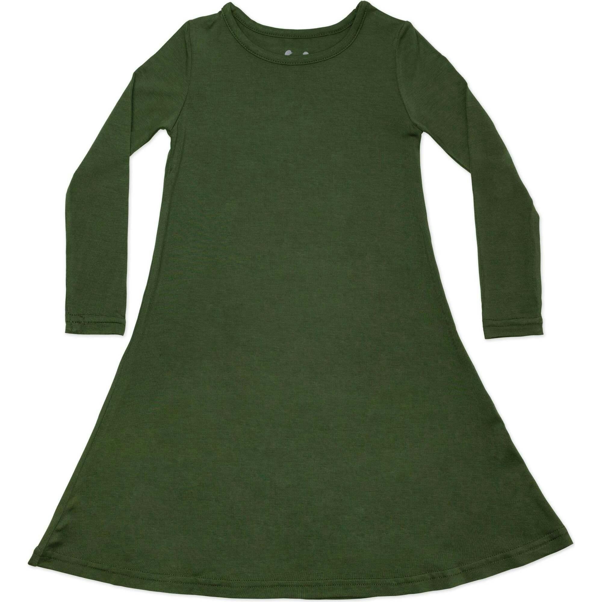Evergreen Bamboo Girls' Long Sleeve Dress