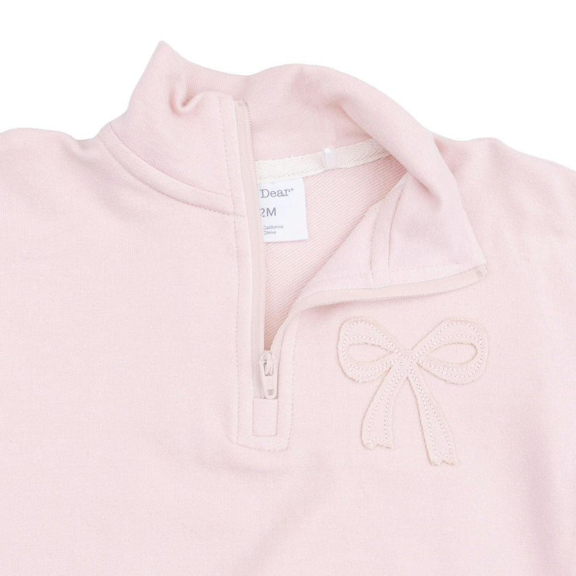 Veiled Pink Bows - Half Zip Sweatshirt