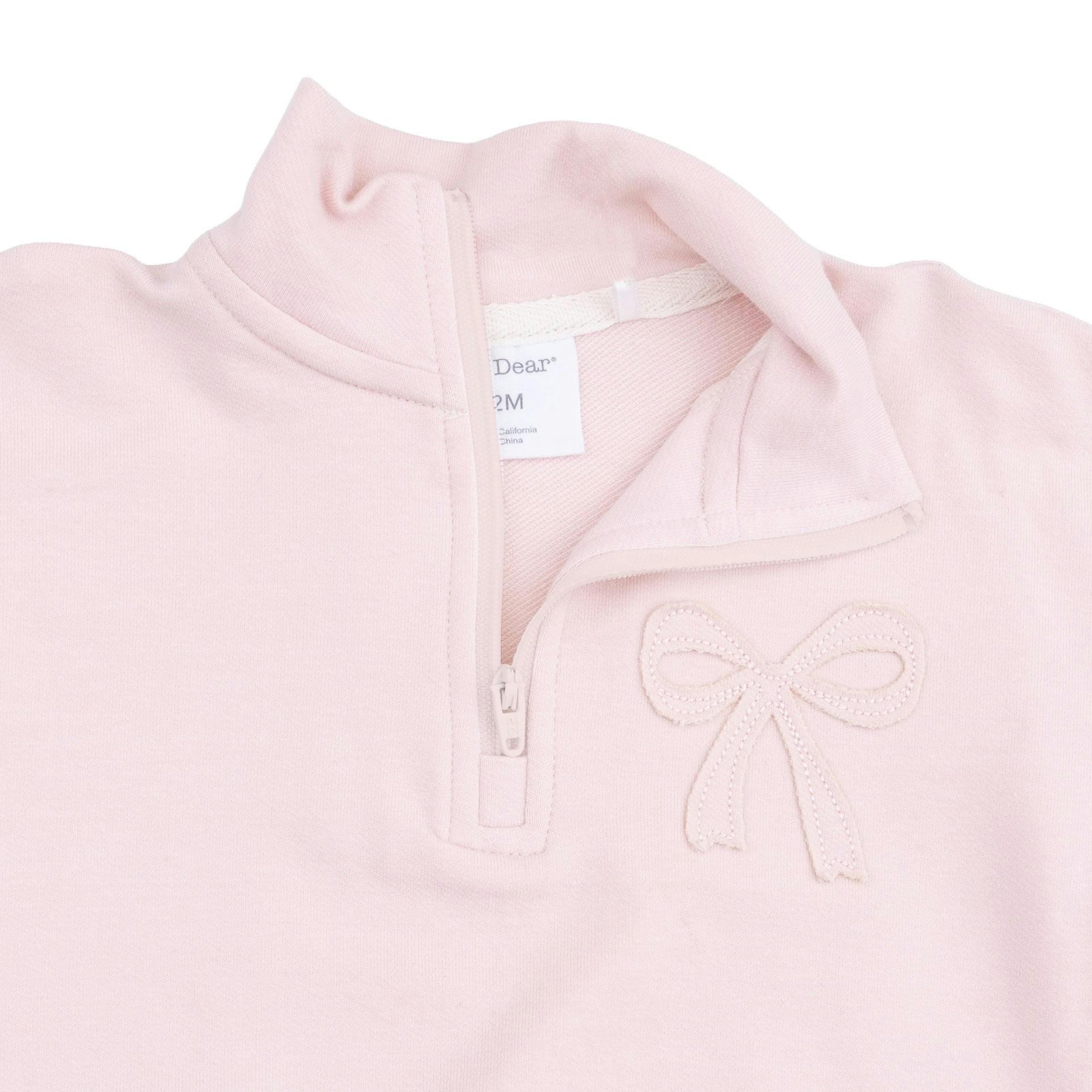 Veiled Pink Bows - Half Zip Sweatshirt