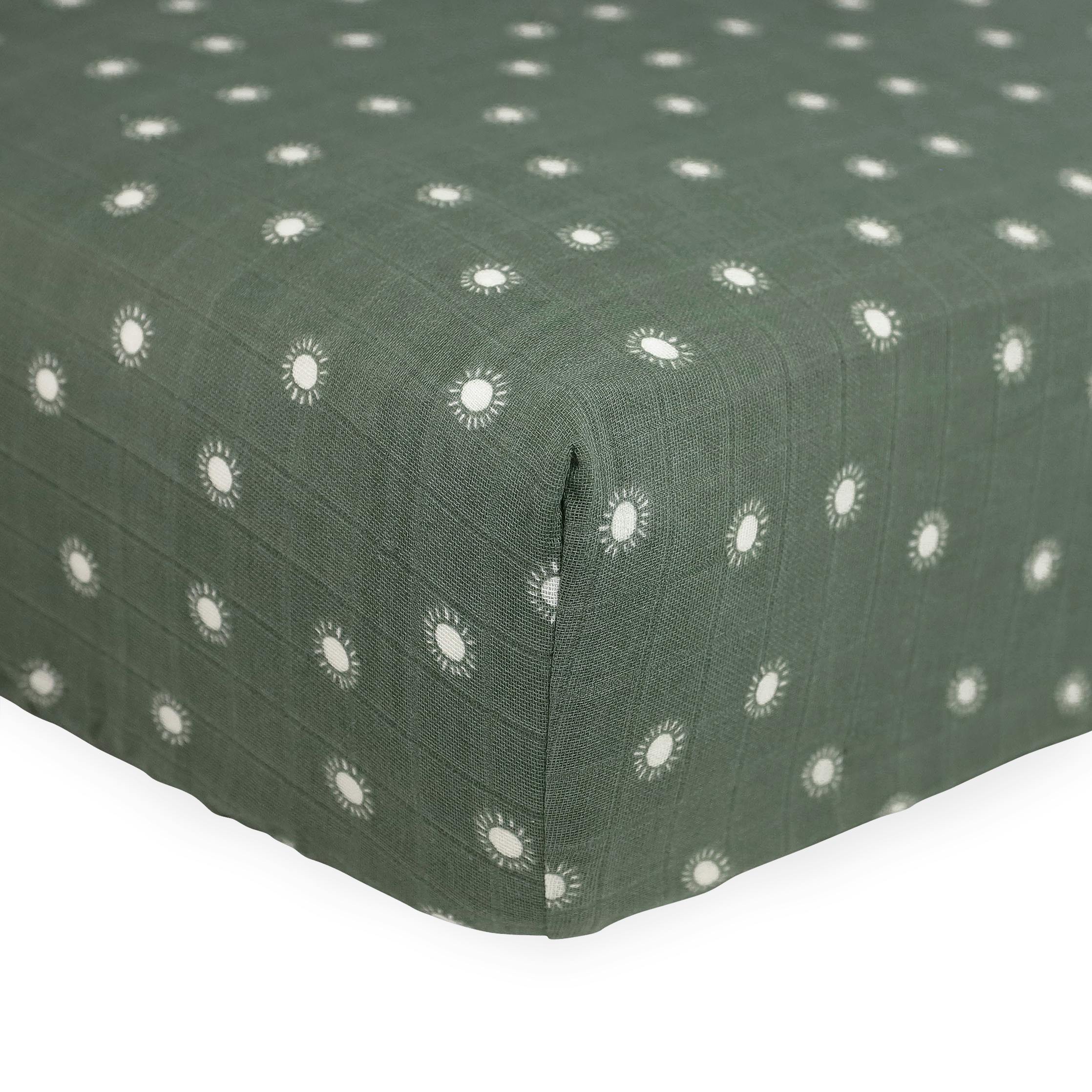 Organic Cotton Muslin Crib Sheet - Sage Suns