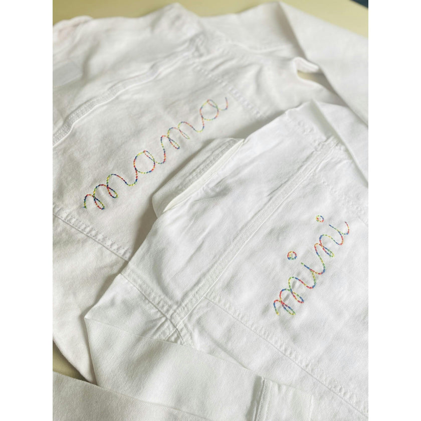 "mini" White Denim Jacket