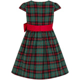 Cameron Plaid & Satin Bow Girls Party Dress