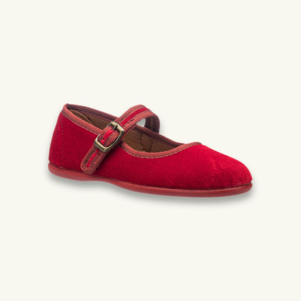 Isa Velvet Mary Jane | Red