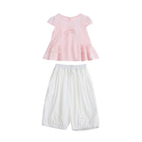 Pink Lace Bow Short Set