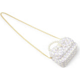 Girls Tweed Jumbo Pearl Bow Handbag