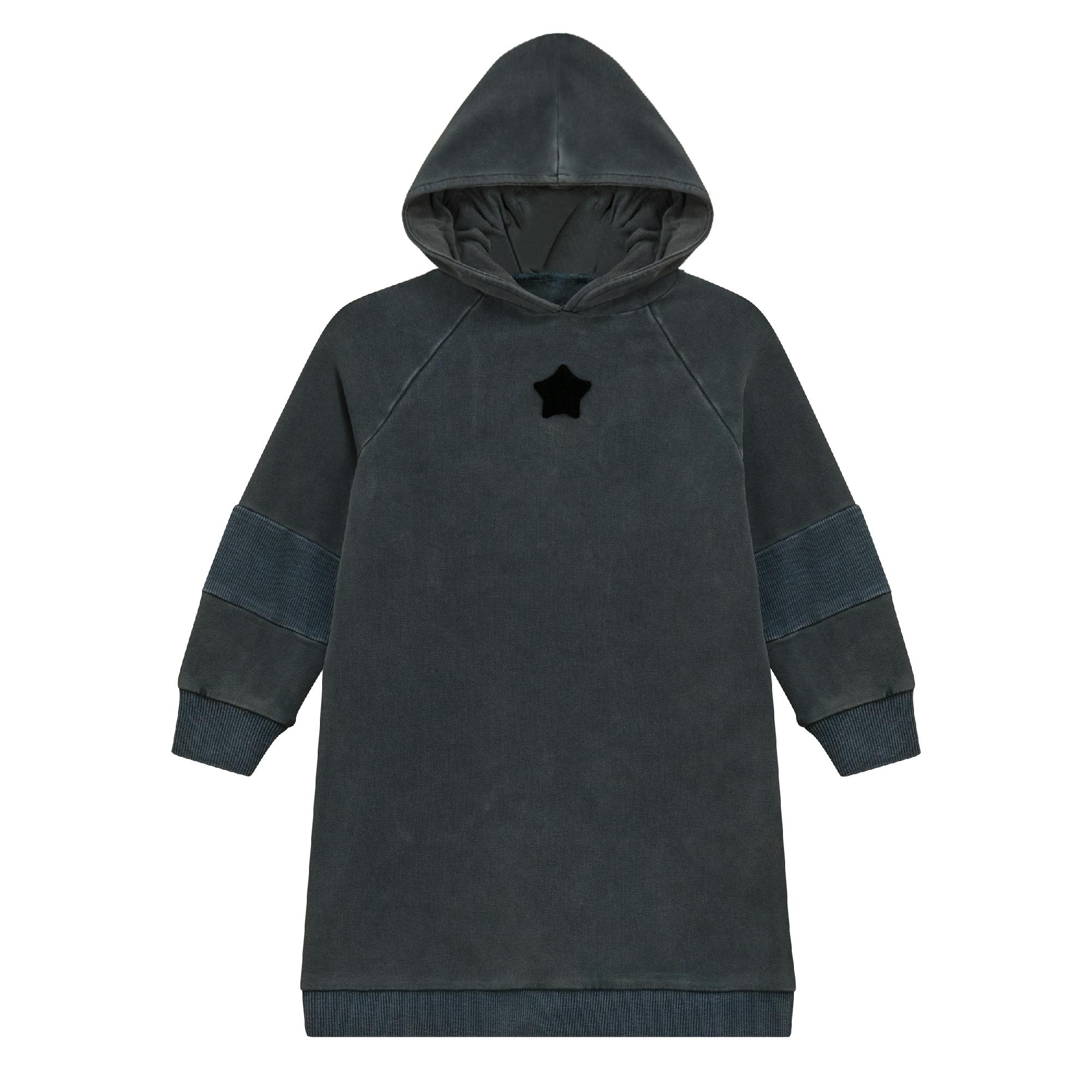 Distressed French Fleece Hooded Dress