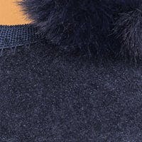 Suede Pom-Pom Ballet Flat | Blue