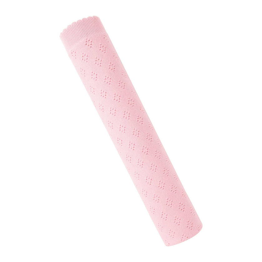 Pink Pointelle Frill Blanket