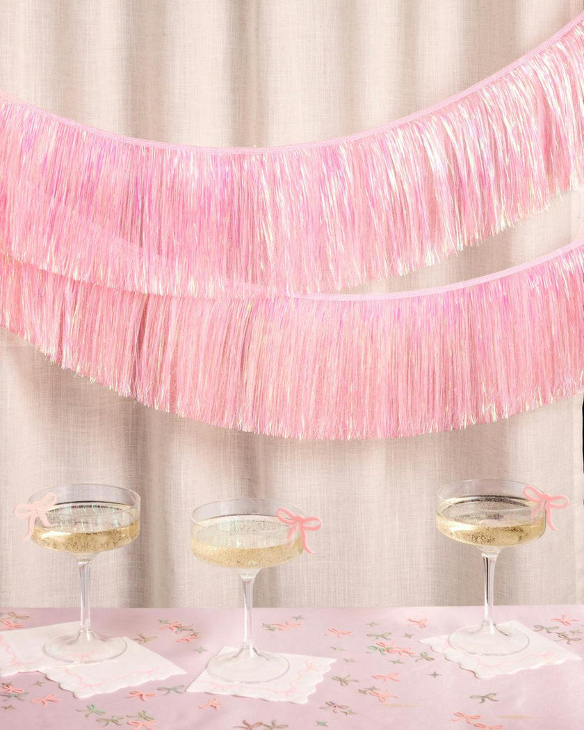 Pretty in Pink Fringe - light pink fringe banner