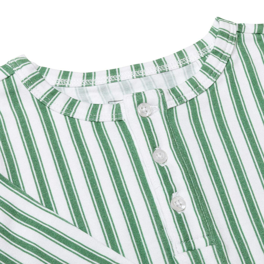 unisex boxwood ticking stripe pima pajamas set