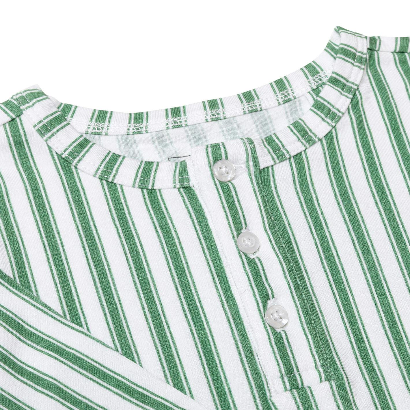 unisex boxwood ticking stripe pima pajamas set