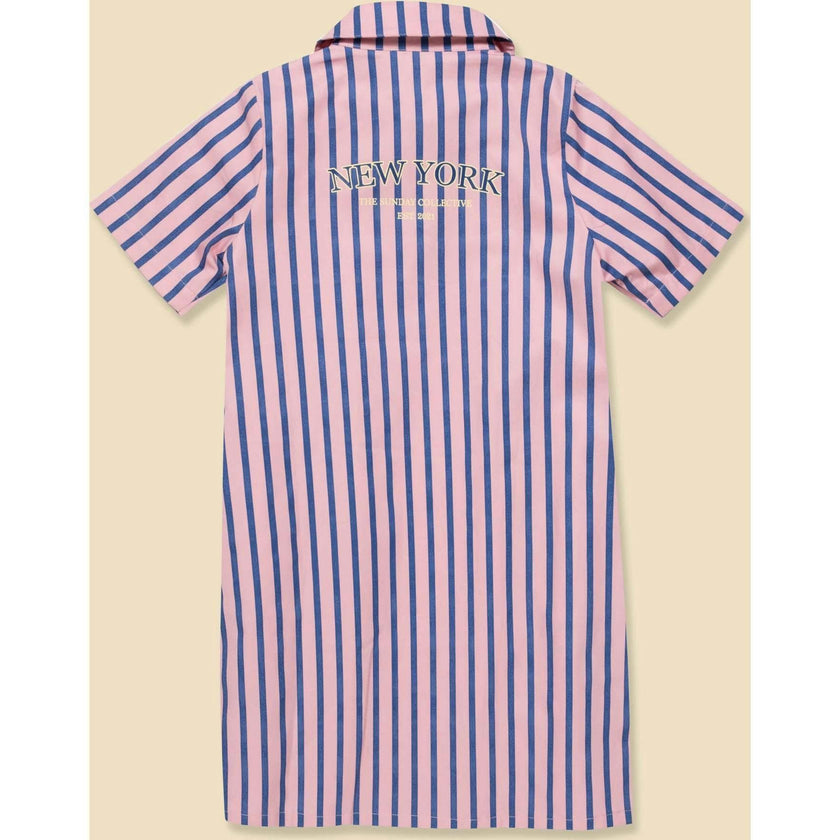 Shirtdress in Blue Note Stripe