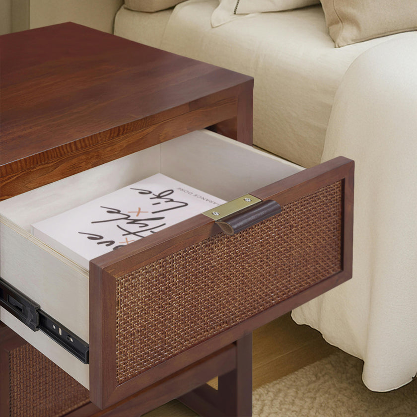 Hatteras Nightstand with 2 Deep Drawers for Bedroom Organization