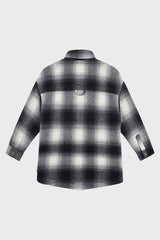 Elongated Oversized Plaid Shirt Jacket