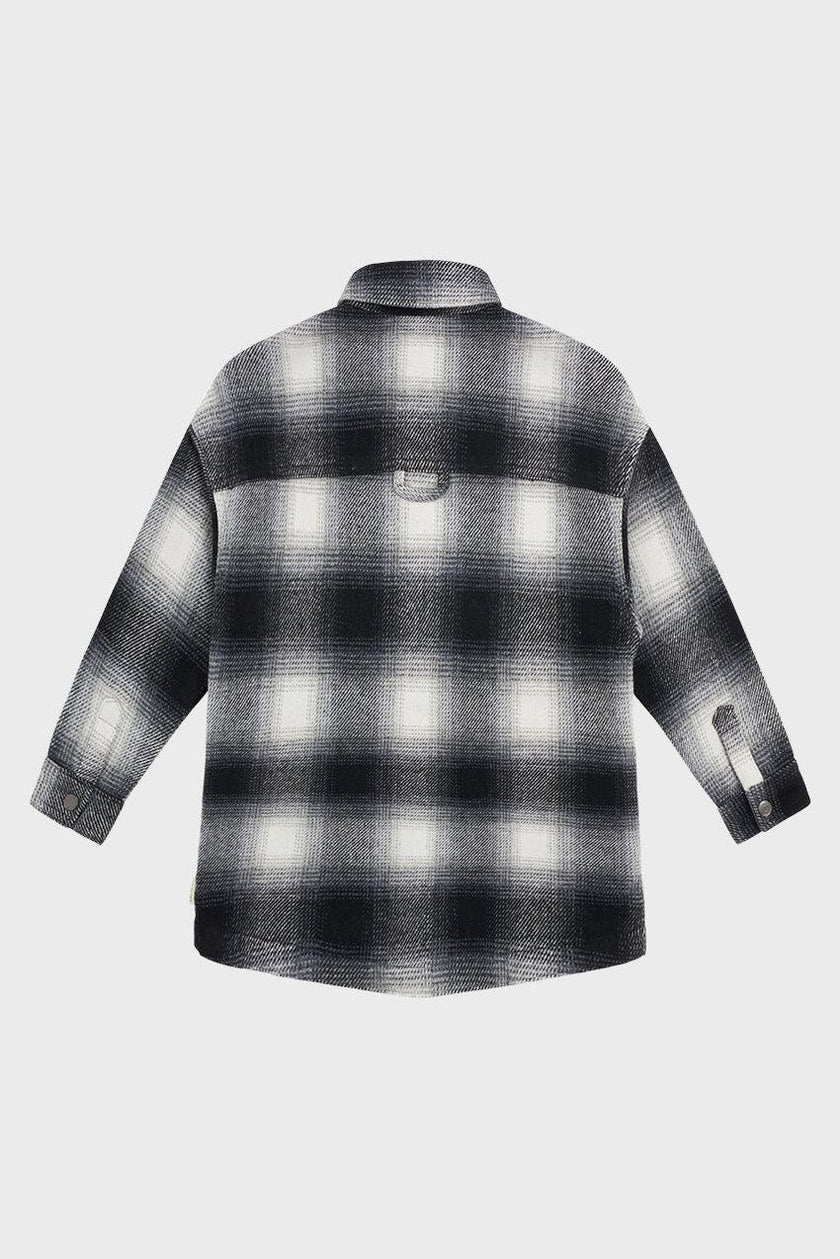 Elongated Oversized Plaid Shirt Jacket