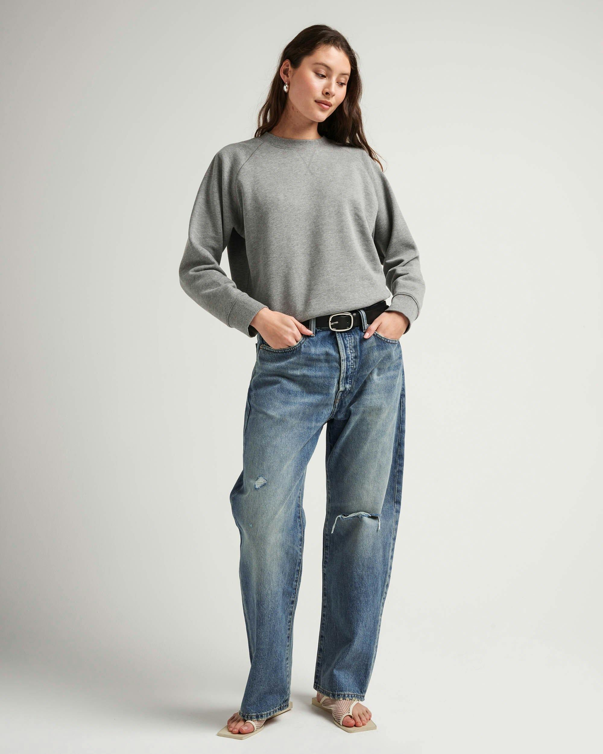 Womens Recycled Fleece Sweatshirt - Recycled Fleece - Heather Grey