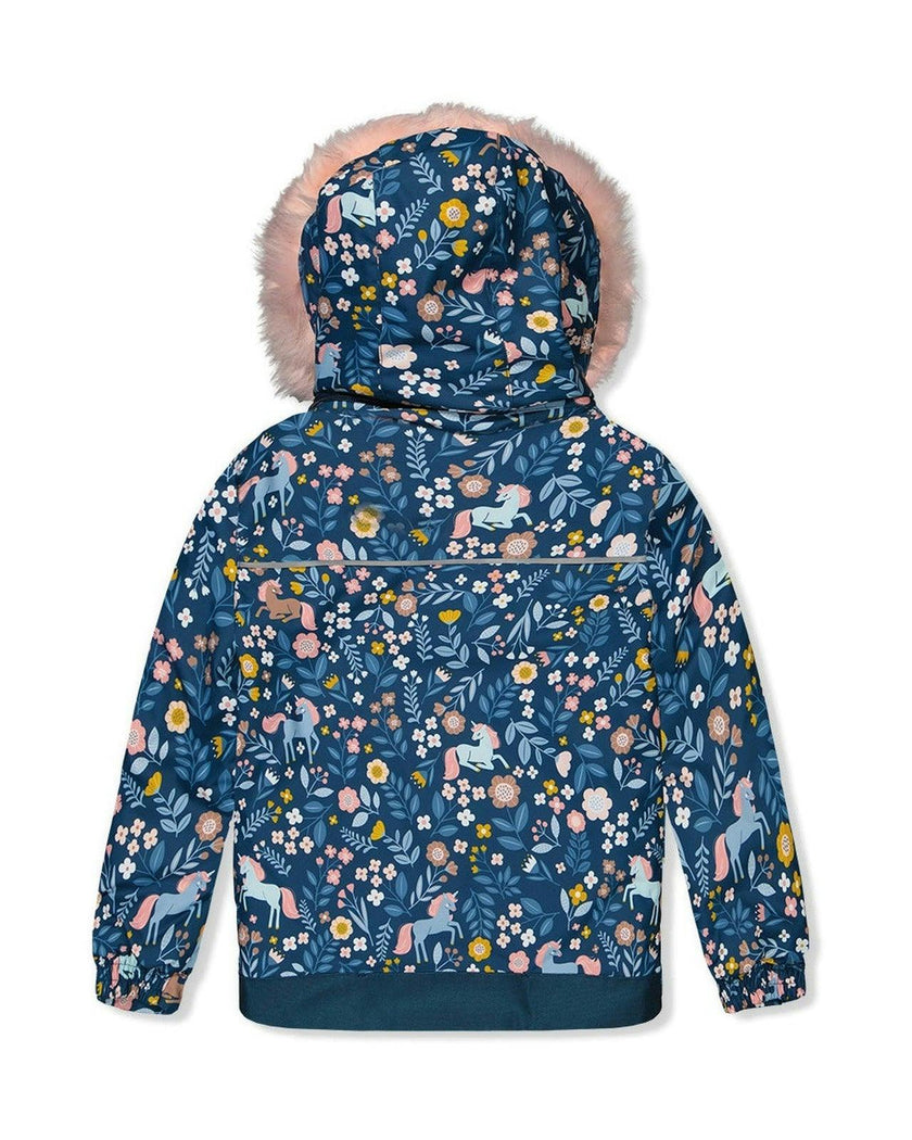 Two Piece Discover Snowsuit Blue And Pink Unicorn Print