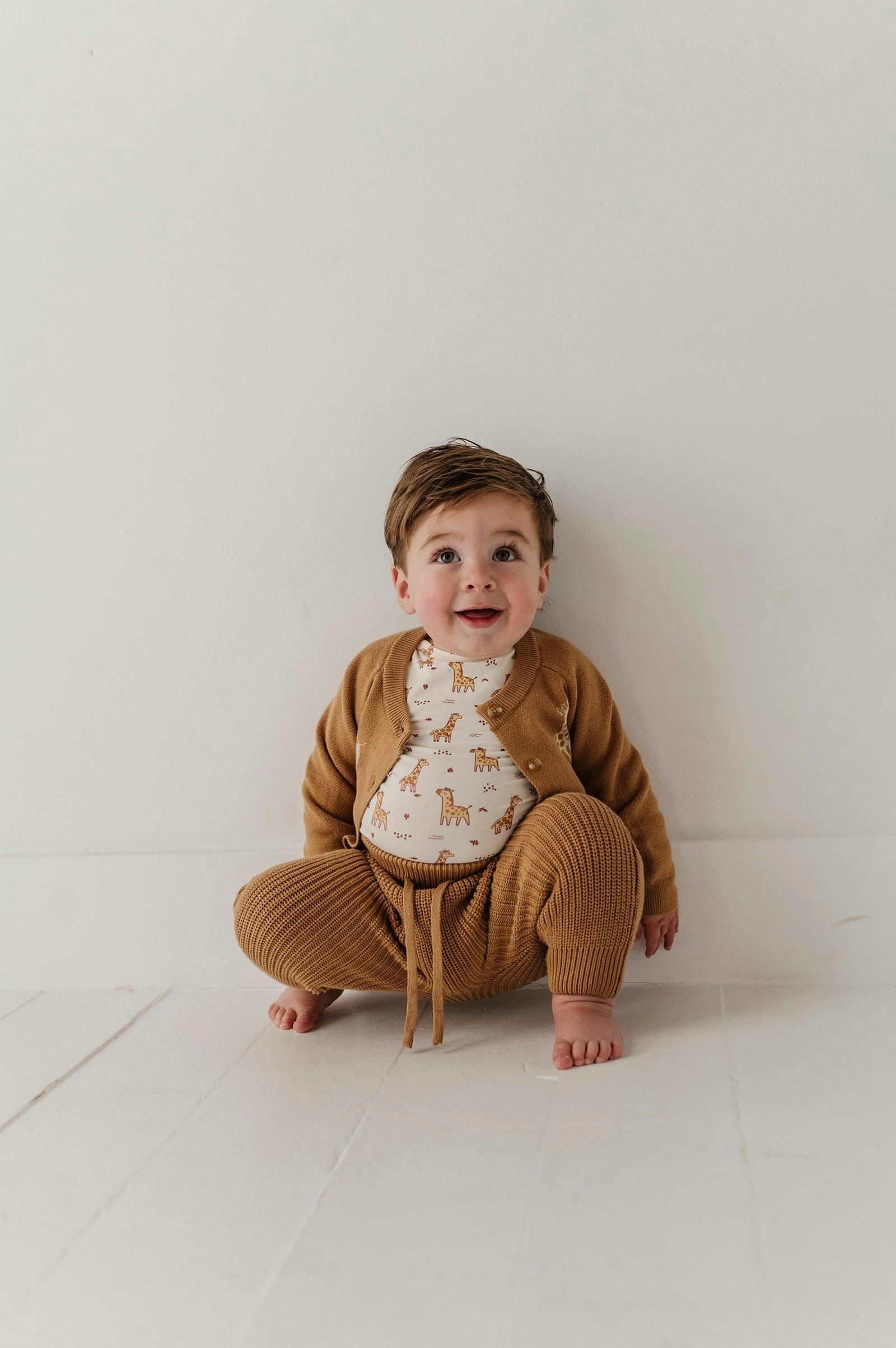 Knit Cardigan in Giraffe