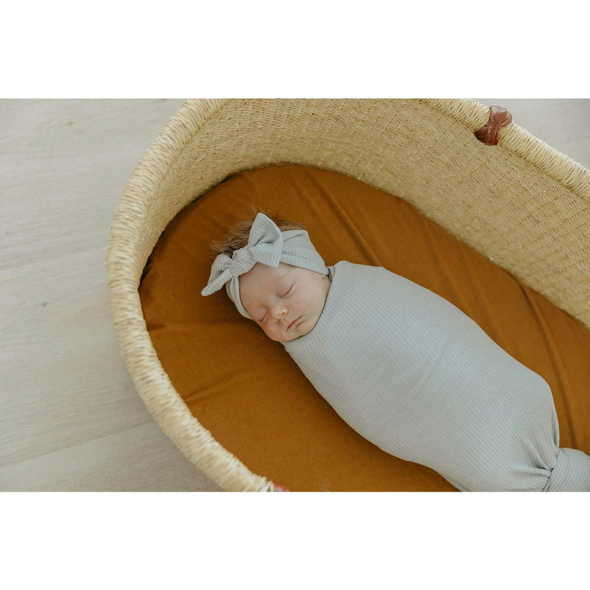 Ash Rib Knit Swaddle Blanket
