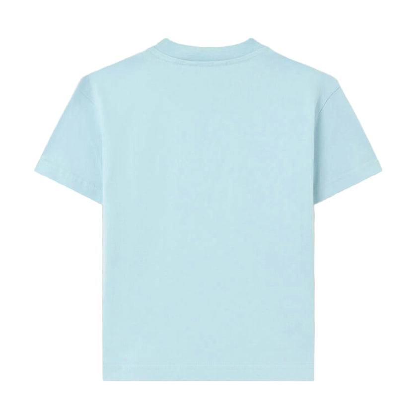 Baby Blue Neck Logo Brushed Tee