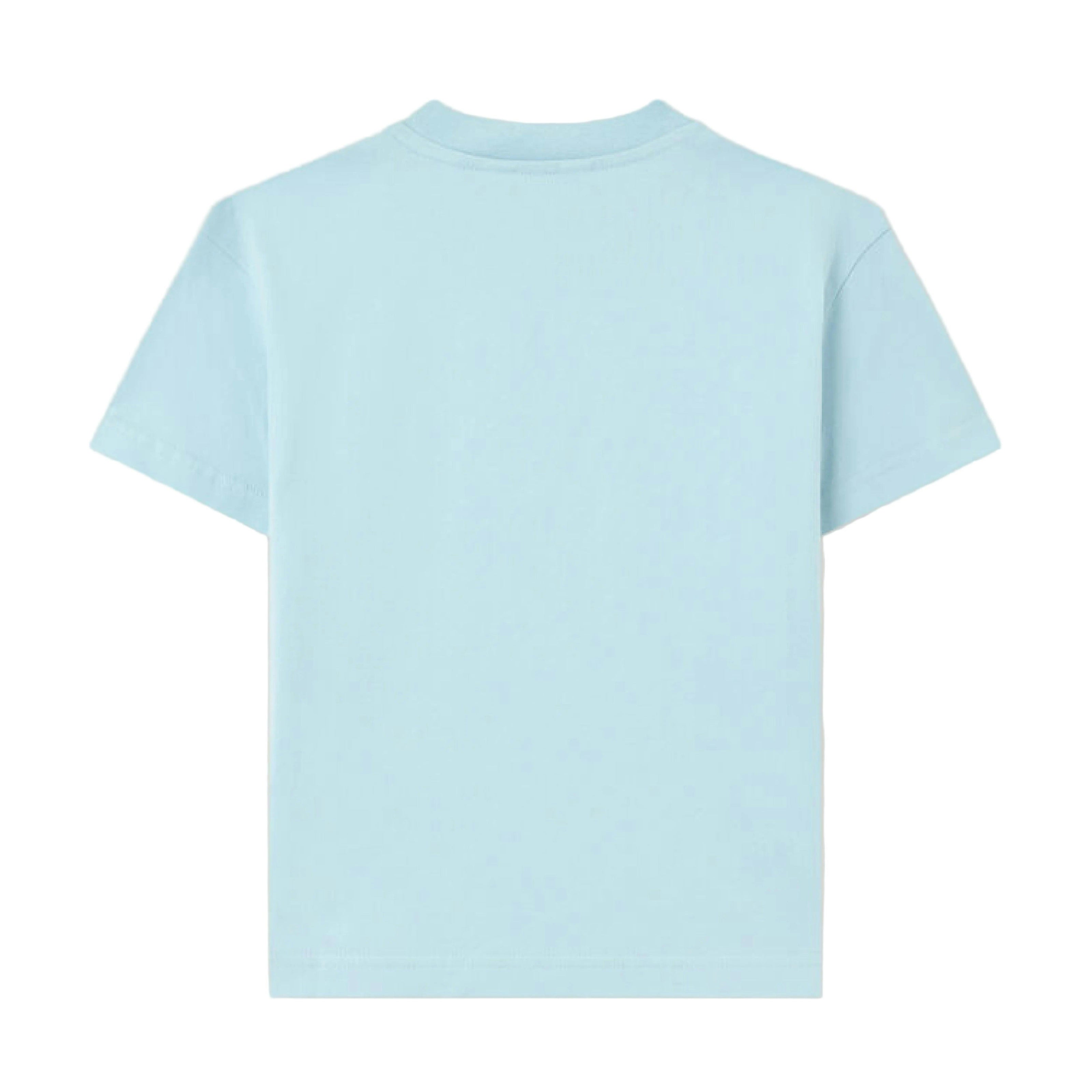Baby Blue Neck Logo Brushed Tee