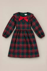 Mini Maisy Long Sleeve Dress in Evergreen Plaid