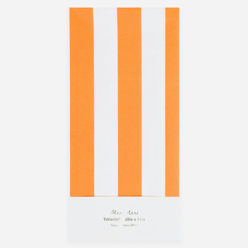 Orange Striped Tablecloth