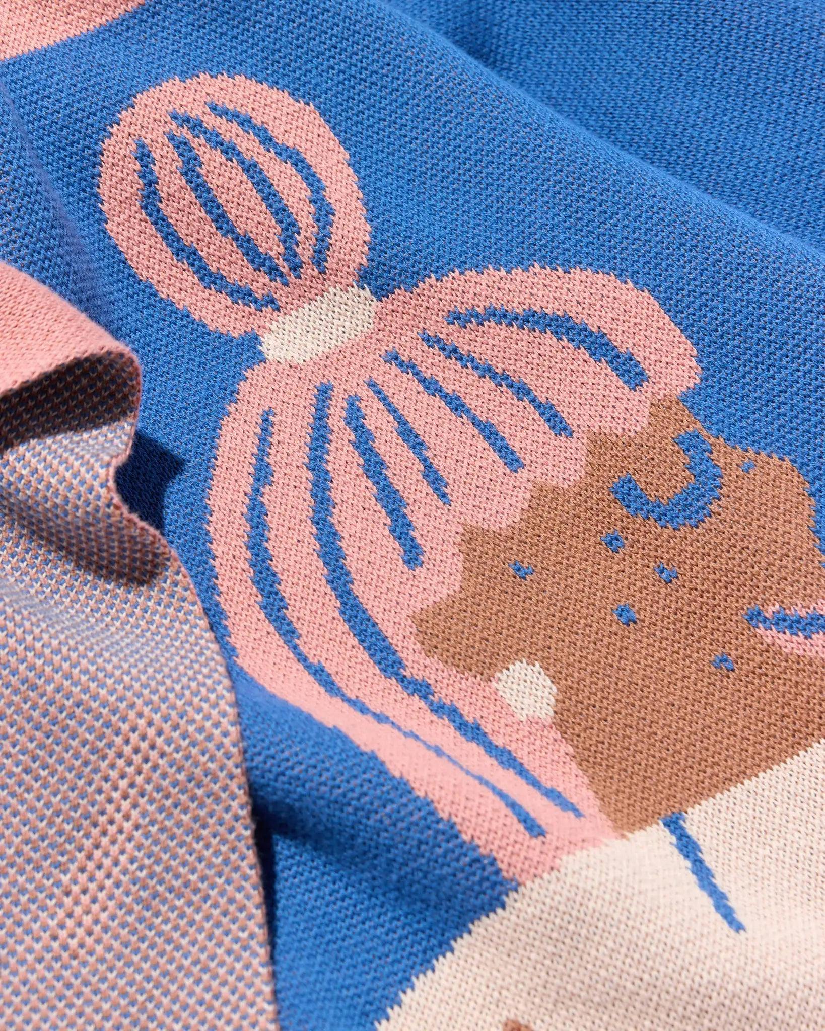 Cocktail Cat Knit Blanket