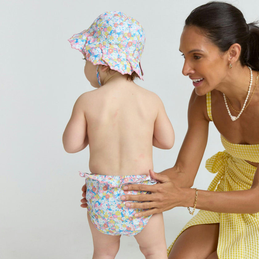 baby jasmine blossom scalloped sun hat