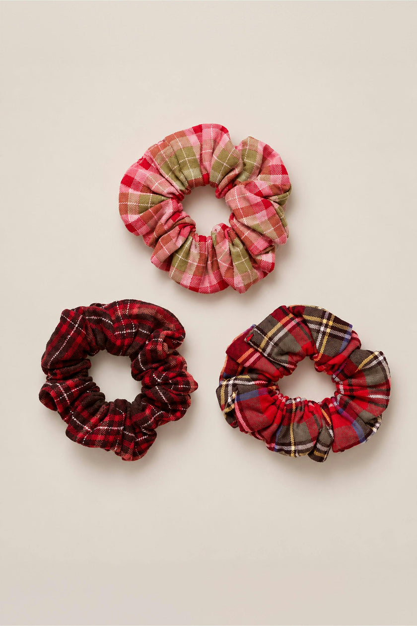 Holiday Plaid Scrunchie 3-Pack