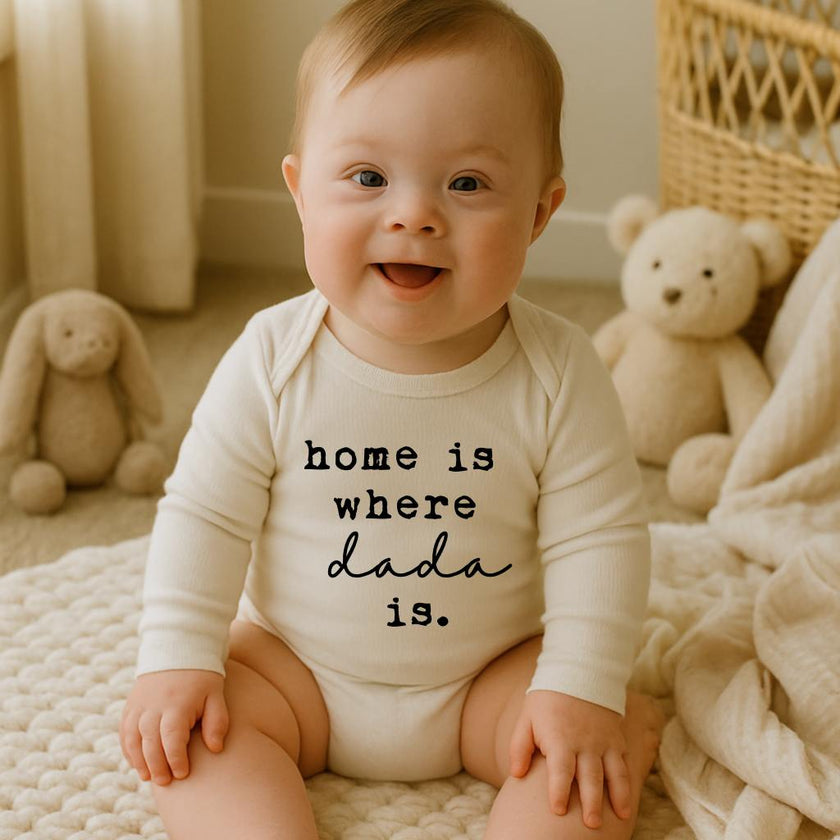 Home is Where Dada is Organic Bodysuit Long Sleeve