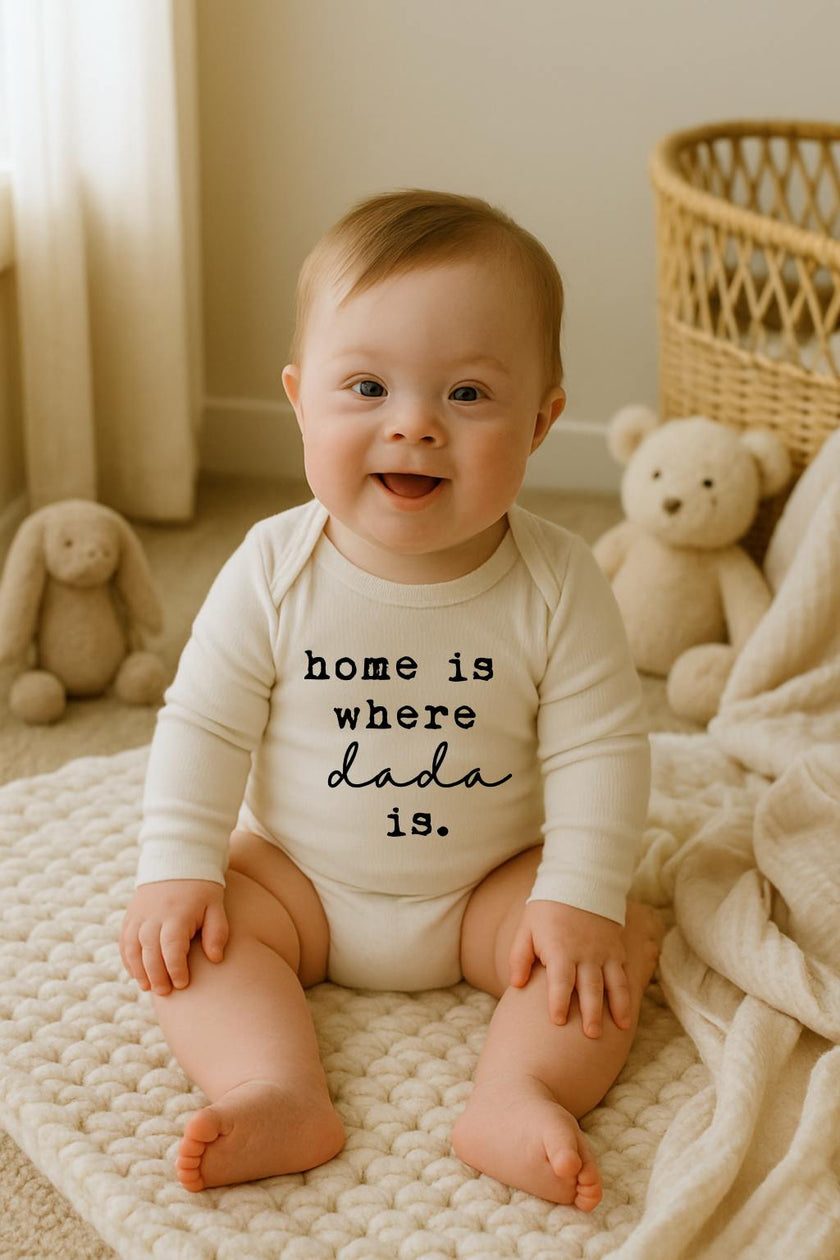 Home is Where Dada is Organic Bodysuit Long Sleeve