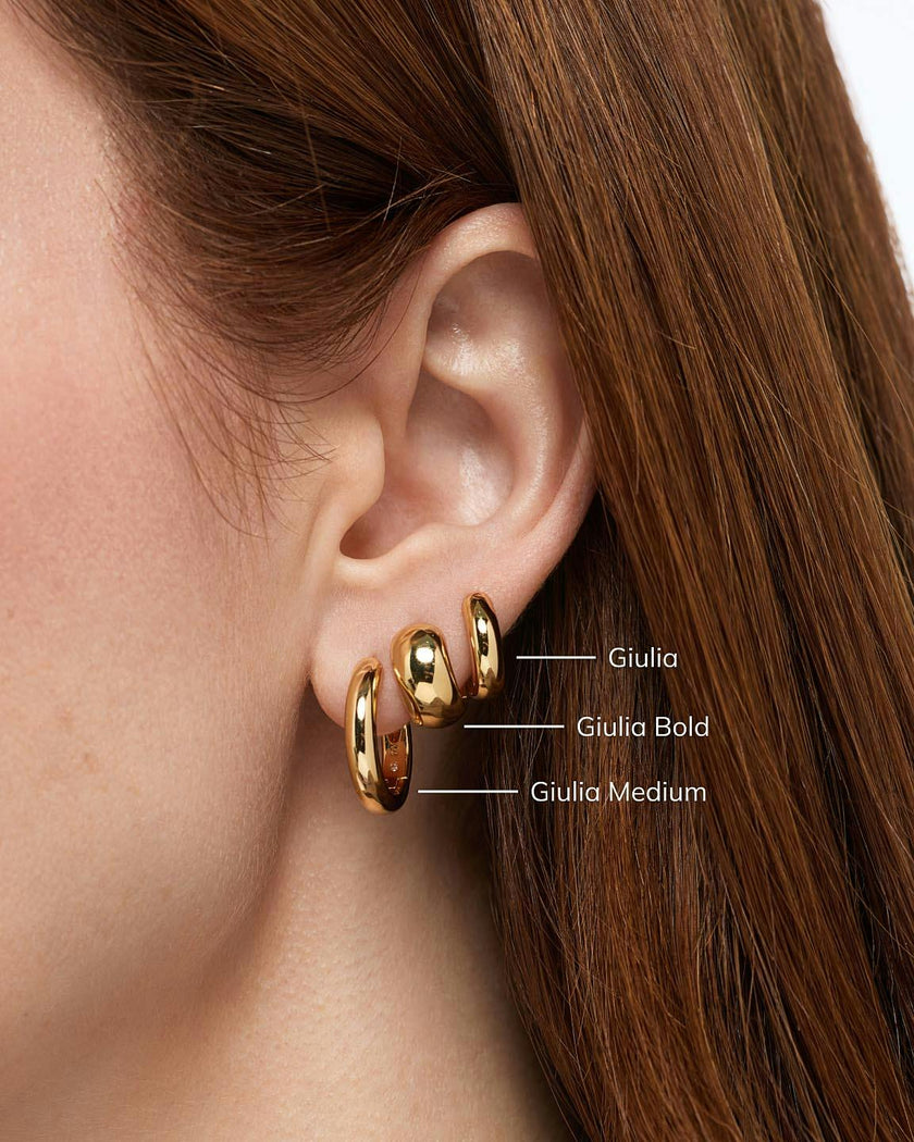 Gold Hoop Earrings - Giulia Bold