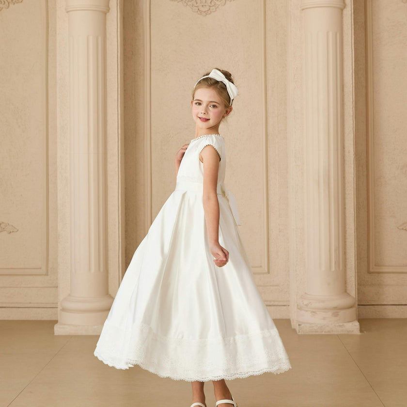 White Pearl-Trim Havenelle Dress