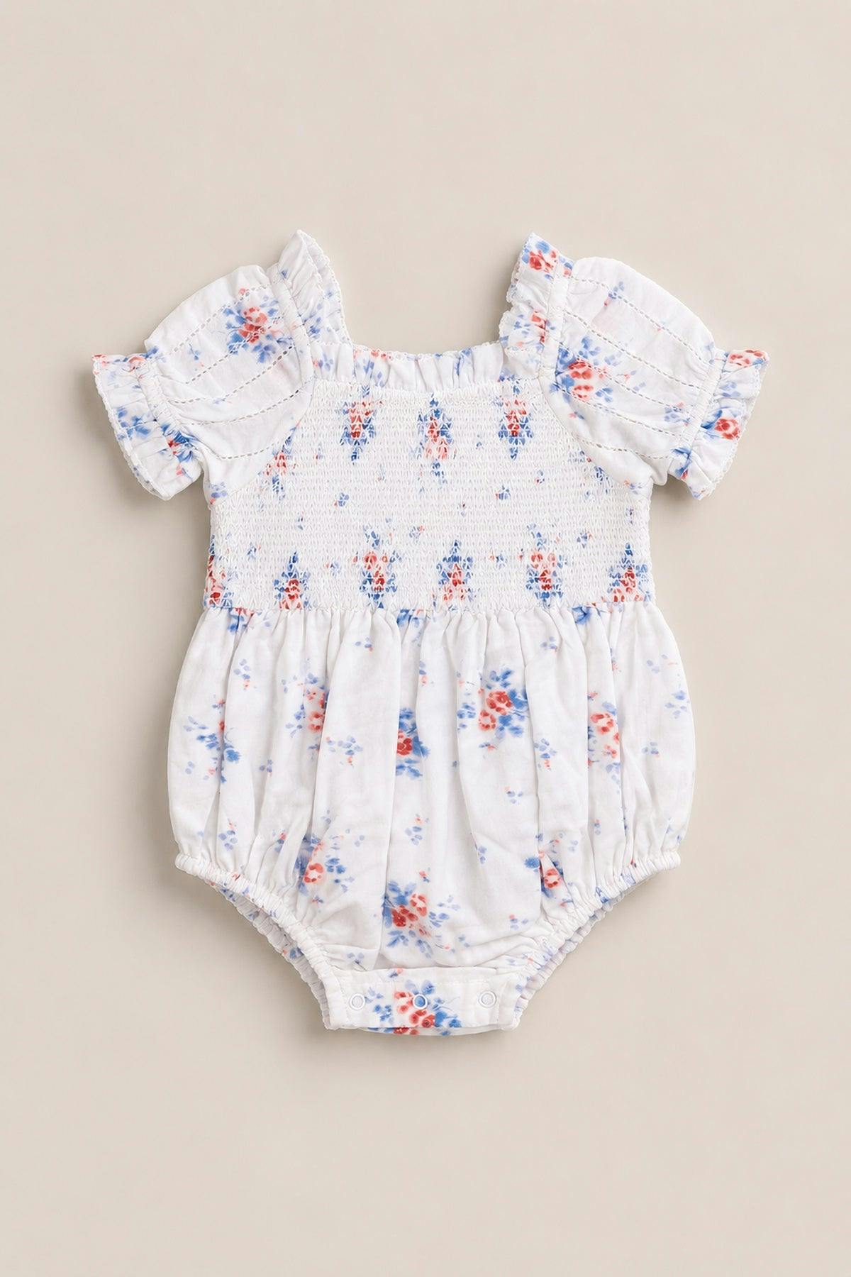 Baby Emily Romper in Heritage Soft Ditsy Floral