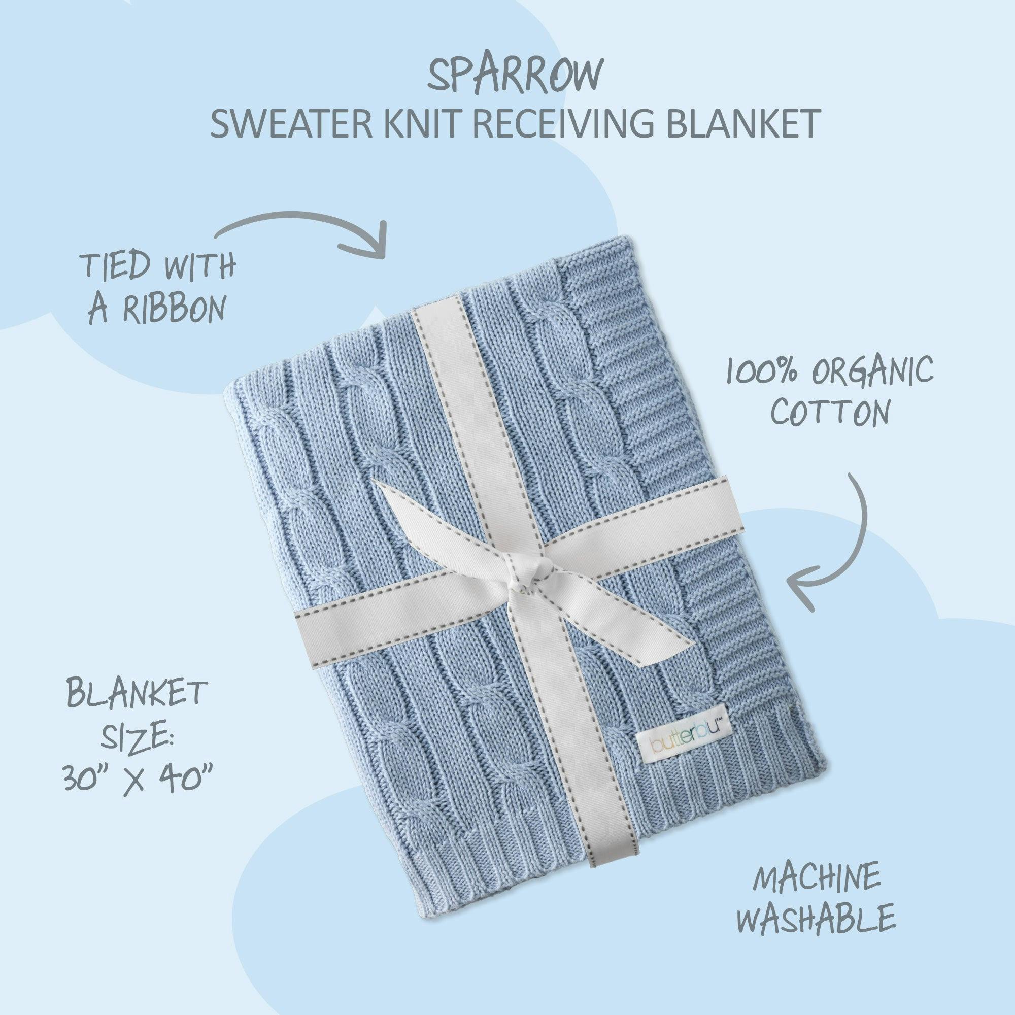 SPARROW Sweater Knit Receiving Blanket