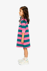 Engineer Stripe Dress Pink and Green Stripes