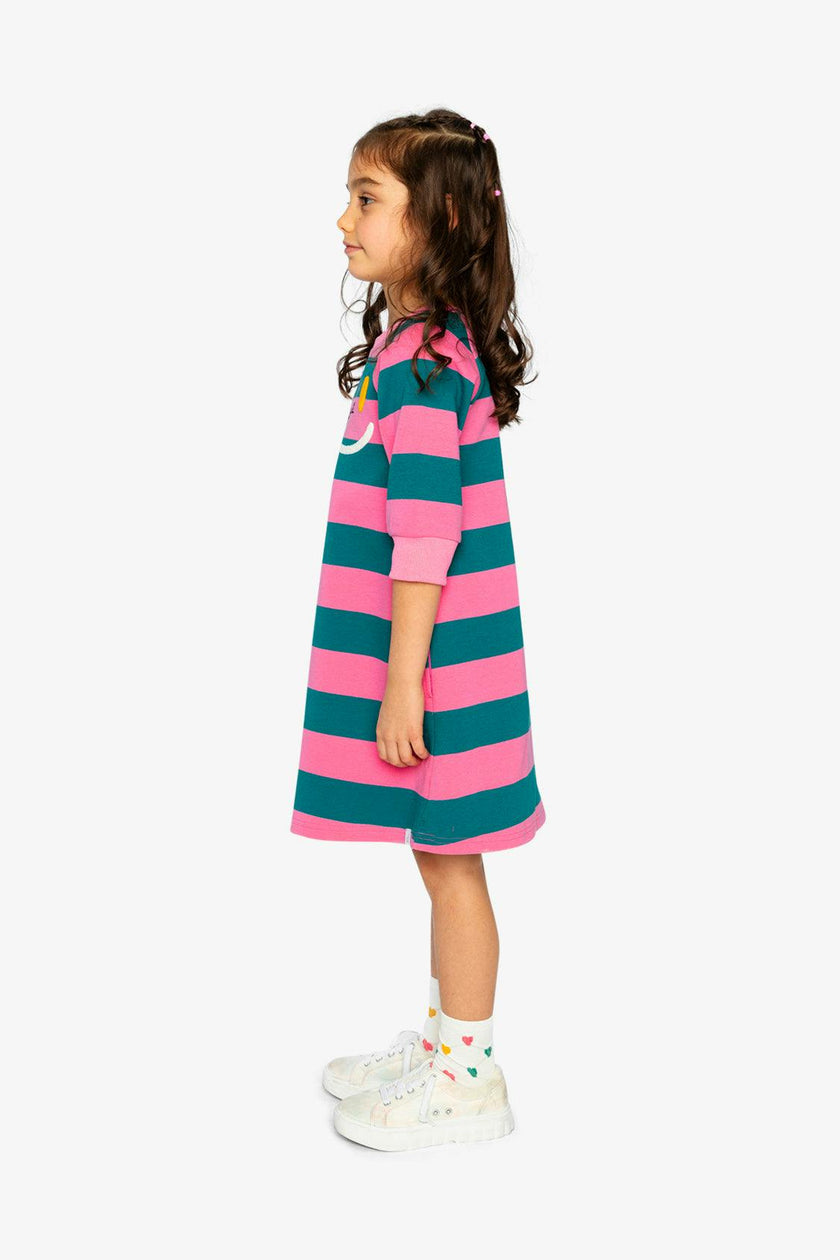 Engineer Stripe Dress Pink and Green Stripes