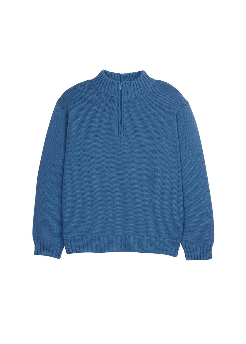 Quarter Zip Sweater - Stormy Blue