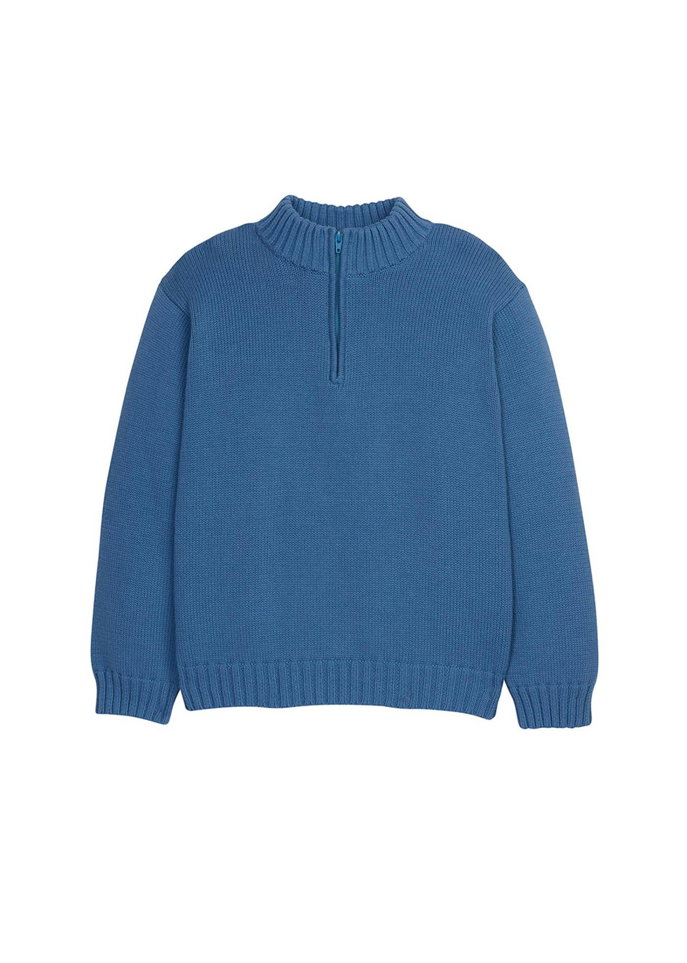 Quarter Zip Sweater - Stormy Blue