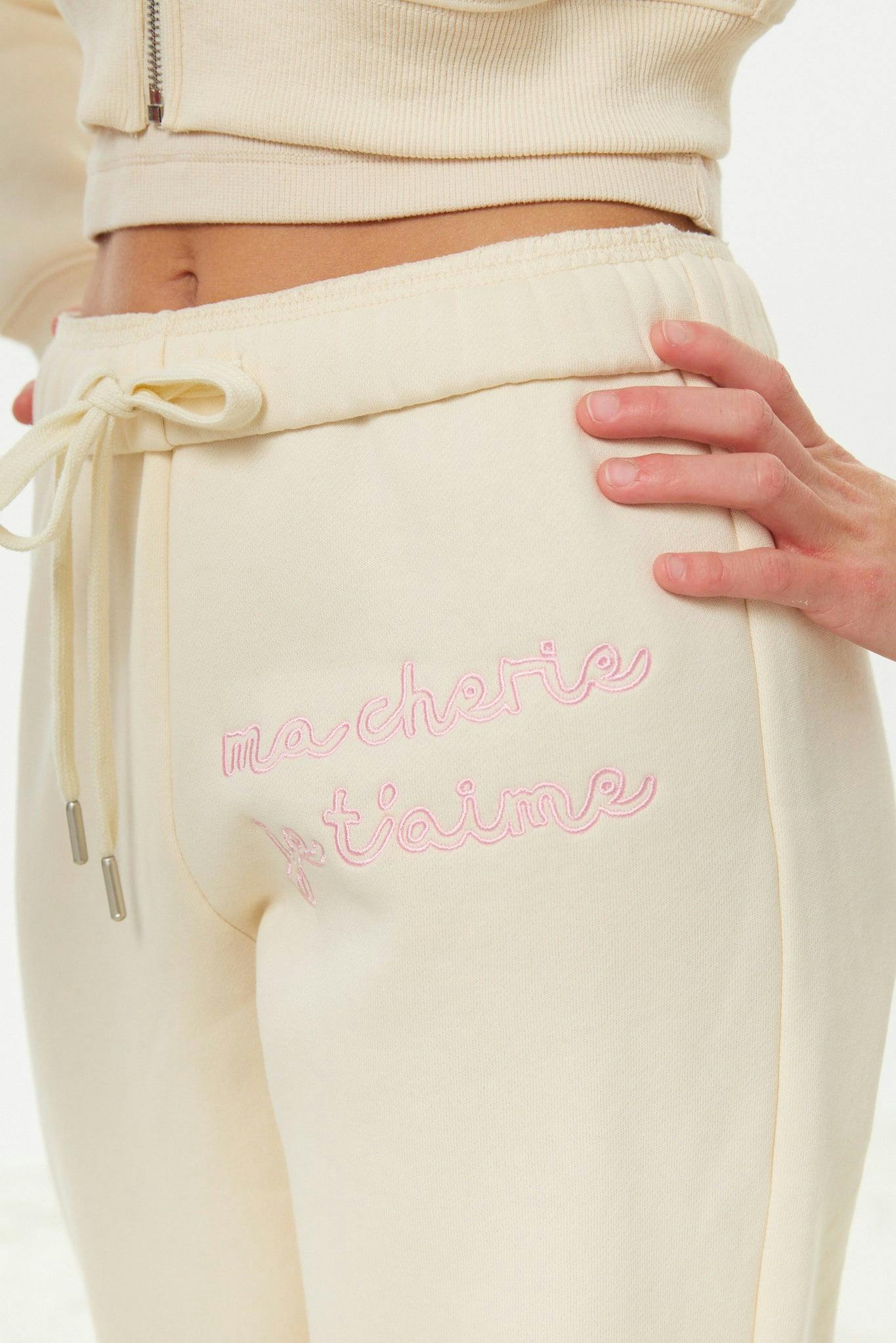 Jessie Winter White French Terry Jogger - Ma Cherie
