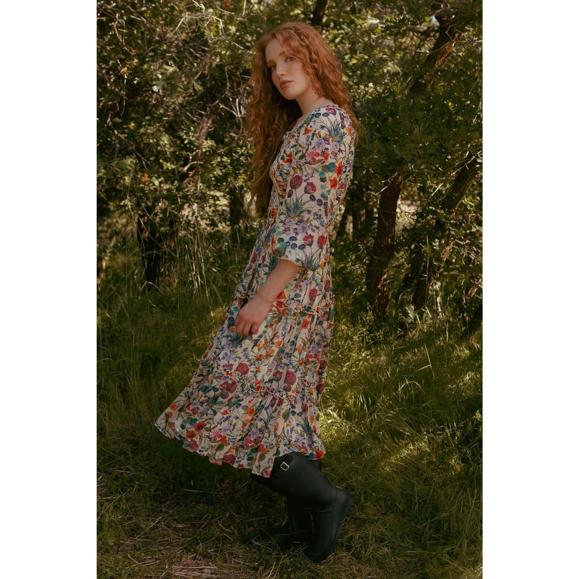 Selena Dress in Watercolor Floral