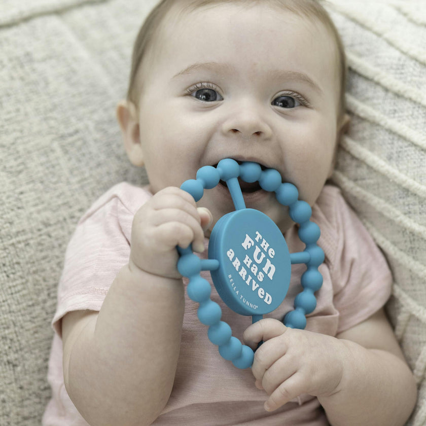 Fun Has Arrived Beaded Round Grip Silicon Teether