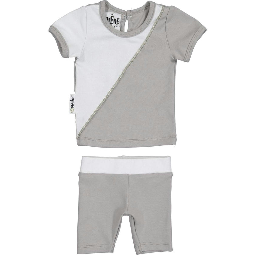 Diagonal Cording 2-Piece Top & Short Set