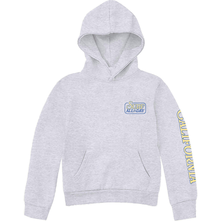 Kids Surf All Day Hoodie-H.Grey-Unisex