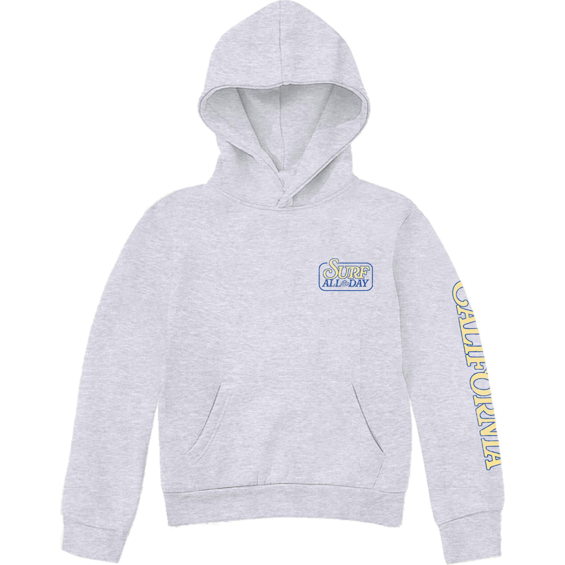 Kids Surf All Day Hoodie-H.Grey-Unisex