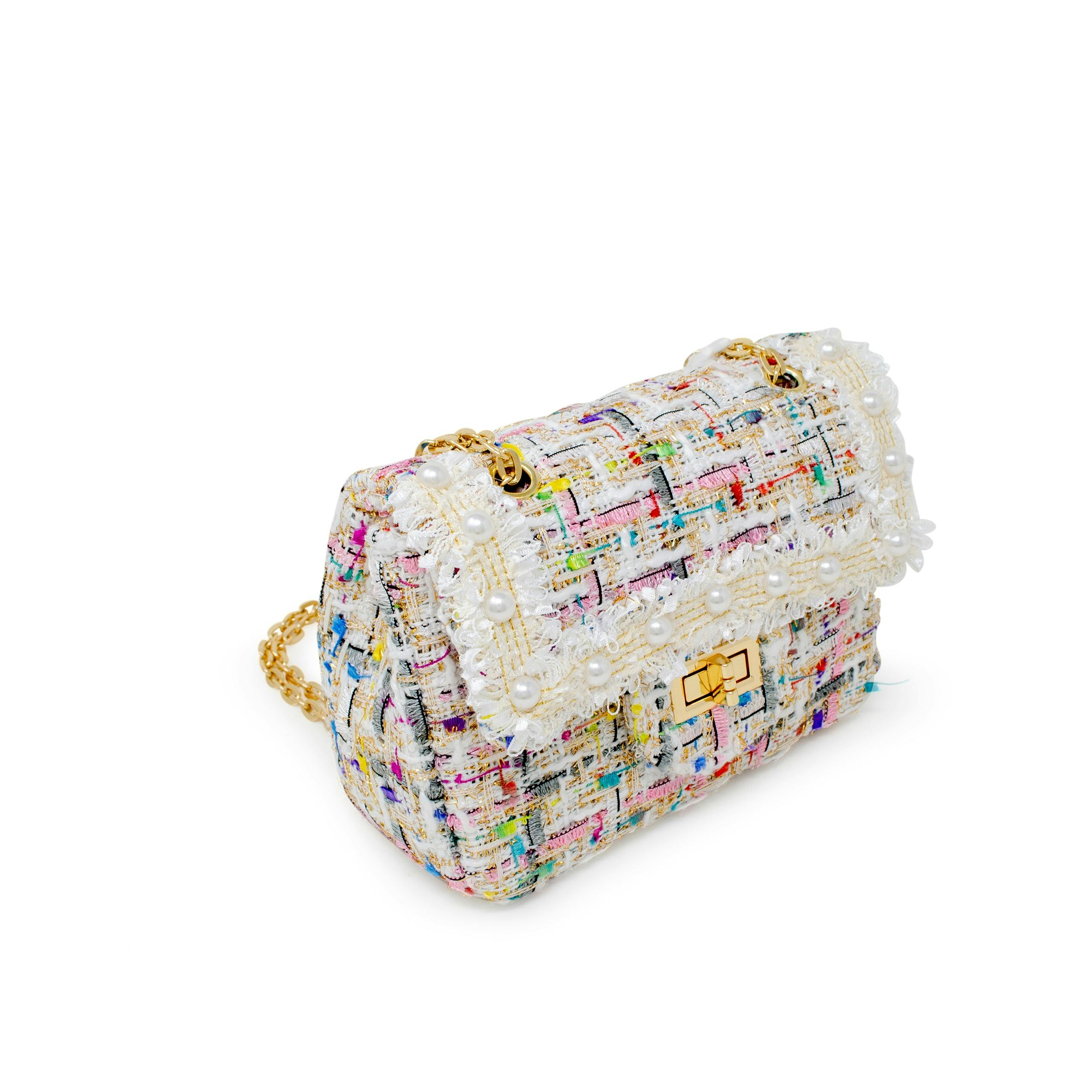 Classic Tweed Pearl Handbag