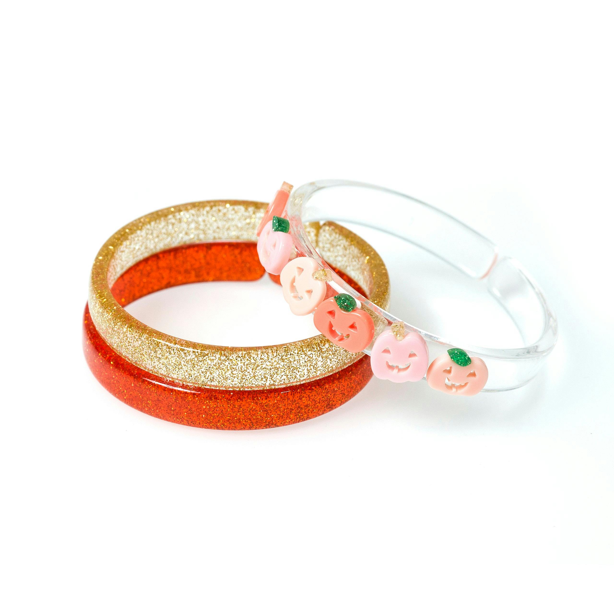 Pumpkins Orange Pink Bangle Set