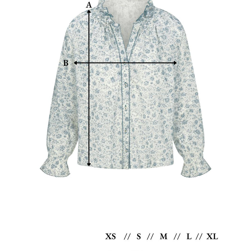 Harper Top in Floral Blues